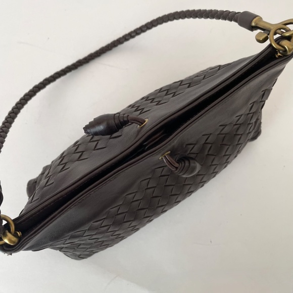Bottega Veneta Intrecciato Dark Brown Shoulder Bag Leather - Picture 7 of 16